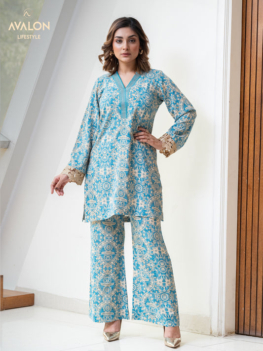 Womens Co-ord set- Pastel Blue